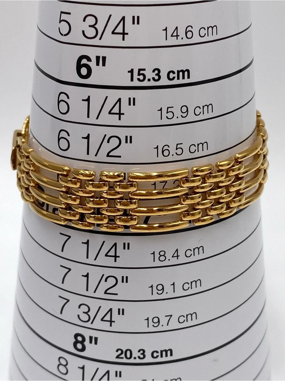 Vintage Napier Bracelet Linked Gold Tone Fold Over Clasp 7”